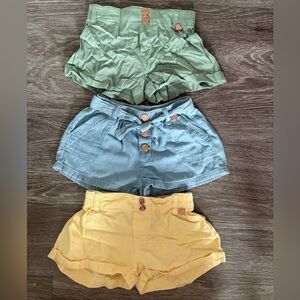 3 Pk Toddler Stylish Shorts Set - Green, Blue, Yellow Size 2T